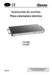 Instrucción de servicio Placa calentadora eléctrica