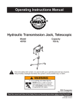 Hydraulic Transmission Jack, Telescopic Operating Instructions