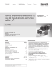 Válvula proporcional direccional 4/3 vías de mando directo, con funcio