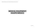 MEDICAL EQUIPMENT/ EQUIPO MÉDICO