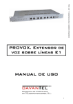 PROVOX. Extensor de voz sobre líneas E1 MANUAL