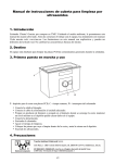 Manual de instrucciones de cubeta para limpieza por ultrasonidos