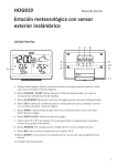 HOG019 Estación meteorológica con sensor exterior inalámbrico