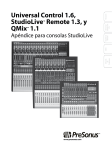 Universal Control 1.6, StudioLive™ Remote 1.3, y QMix