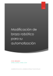 Modificación de brazo robótico para su automatización