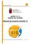 gvSIG 1.1.1 Cliente de ArcSDE Manual de usuario (versión 1)