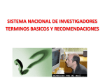 Sistema Nacional de Investigadores, términos básicos y