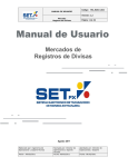 Manual de Mercado Registro de Divisas - Set-FX