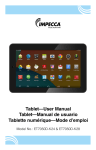 Tablet—User Manual Tablet—Manual de usuario Tablette