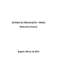 SISTEMA DE PRESUPUESTO - PREDIS Manual de Usuario Bogotá