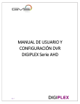 MANUAL DE USUARIO Y CONFIGURACIÓN DVR DIGIPLEX Serie