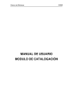 MANUAL DE USUARIO MODULO DE CATALOGACIÓN