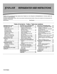 REFRIGERATOR USER INSTRUCTIONS - Jenn-Air