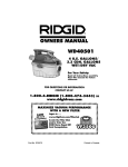 OWNERS MANUAL WD40501 - RIDGID Professional Tools