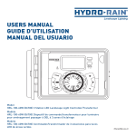 users manual guide d`utilisation manual del usuario - Hydro-Rain