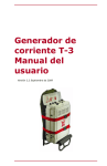 Generador de corriente T-3 Manual del usuario