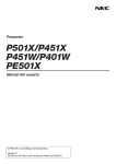 Proyector P501X/P451X P451W/P401W PE501X Manual del usuario