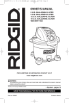 OWNER`S MANUAL - RIDGID Professional Tools