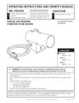 operating instructions and owner`s manual mr. heater heatstar