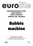 EUROLITE Bubble machine User Manual