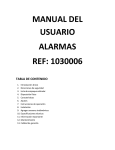 MANUAL DEL USUARIO ALARMAS REF: 1030006