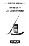 Model 9870 Air Velocity Meter Owner`s Manual