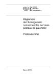 Règlement de l`Arrangement concernant les services postaux