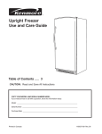 Upright Freezer Use and Care Guide