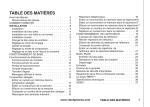 TABLE DES MATIÈRES