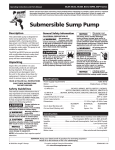 Submersible Sump Pump