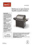 Barbecue au gaz propane liquéfié à quatre brûleurs