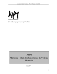 AHM Mémoire : Plan d`urbanisme de la Ville de Montréal