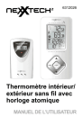 Thermomètre intérieur/ extérieur sans fil avec horloge atomique
