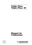 Triple Plus+ Triple Plus+ IR Manuel de l`utilisateur