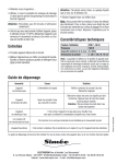 Entretien Caractéristiques techniques Guide de dépannage