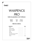 WAXPENCIL PRO Guide du propriétaire et de l`utilisateur