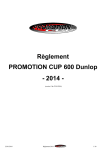 Règlement PROMOTION CUP 600 Dunlop - Week