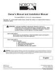 Owner`s Manual and Installation Manual