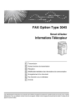 FAX Option Type 3045 Informations Télécopieur