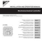 InstallatIon and operatIon manual Electromechanical controller