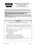 installation instructions winch mounting kit