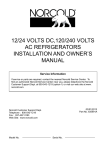 12/24 volts dc,120/240 volts ac refrigerators installation