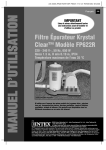 Filtre Épurateur Krystal Clear™ Modèle FP622R