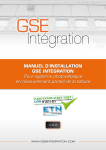 MANUEL D`INSTALLATION GSE INTÉGRATION Pour