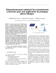 Dimensionnement optimal d`un entraînement synchrone