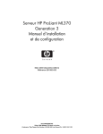 Serveur HP ProLiant ML370 Generation 3 Manuel d`installation et