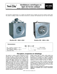 Ventilateurs centrifuges en ligne de forme cubique