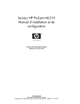 Serveur HP ProLiant ML310 Manuel d`installation et de configuration