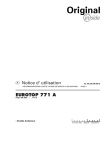 Notice d` utilisation EUROTOP 771 A