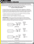 NOTES TECHNIQUES : INSTALLATION